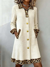 Léopard Imprimer Patchwork Cardigan Robe Femme